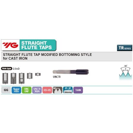 Yg-1 Tool Hss-Pm Straight Flute Axial Coolant Hole Tialn Coated Tap TR545A